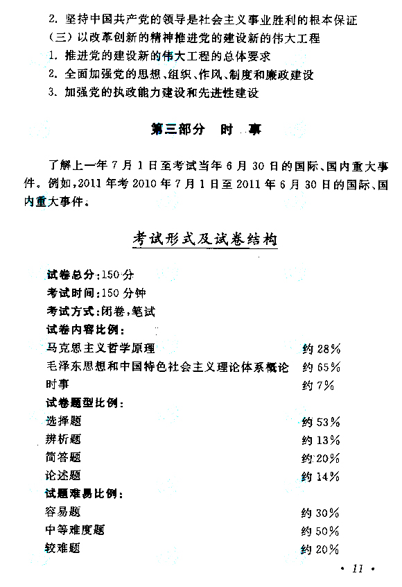 2021年安徽成考专升本层次《政治》科目考试概要