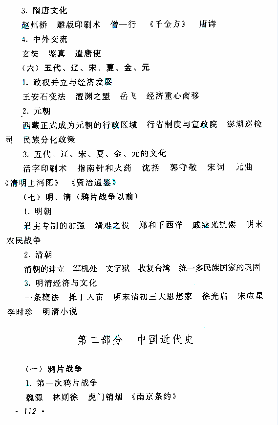 2021年安徽成考高起点层次《历史地理综合》科目考试概要