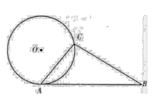 安徽成考高起专《数学》真题及答案：如图，AB与半径为1的圆O相切 A点，AB=3，AB与圆O的弦AC 的夹角为 50°，求