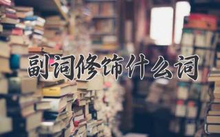 副词修饰什么词