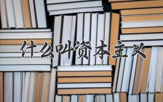 什么叫资本主义