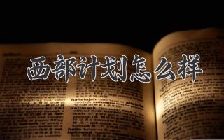 西部计划怎么样