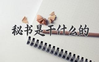 秘书是干什么的