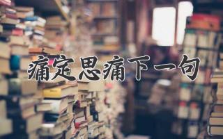 痛定思痛下一句