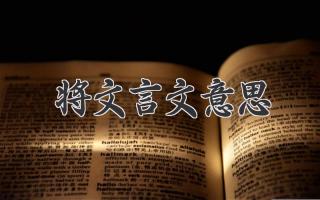 将文言文意思