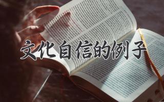 文化自信的例子