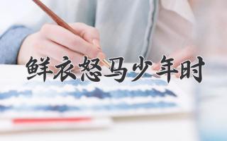鲜衣怒马少年时