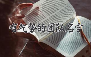 有气势的团队名字