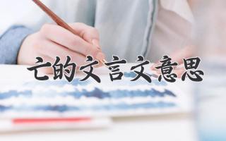 亡的文言文意思