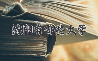 沈阳有哪些大学