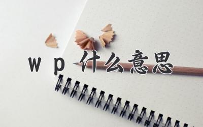 wp什么意思