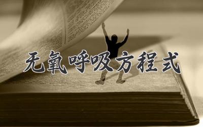 无氧呼吸方程式