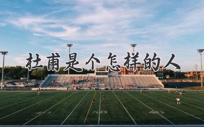 杜甫是个怎样的人