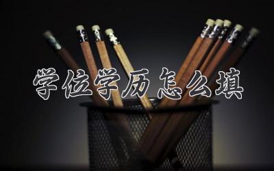学位学历怎么填
