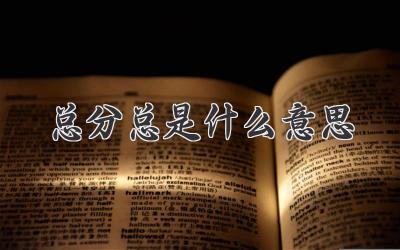 总分总是什么意思