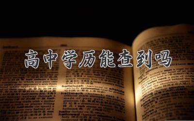 高中学历能查到吗