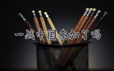 一战中国参加了吗