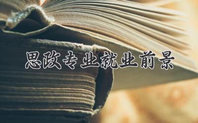 思政专业就业前景