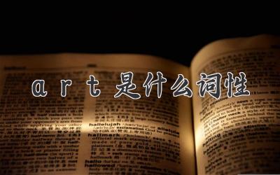 art是什么词性
