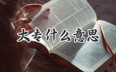 大专什么意思