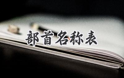 部首名称表