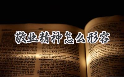 敬业精神怎么形容
