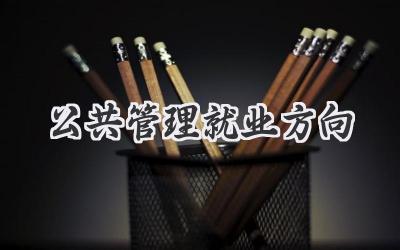 公共管理就业方向