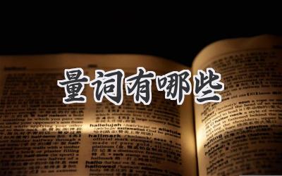 量词有哪些