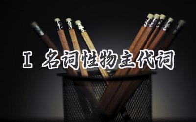 I名词性物主代词