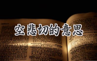 空悲切的意思
