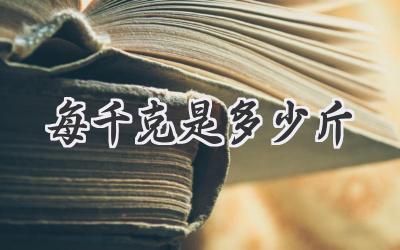 每千克是多少斤