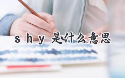 shy是什么意思