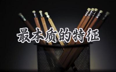最本质的特征