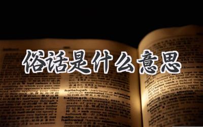 俗话是什么意思