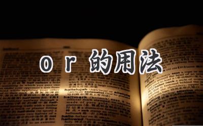 or的用法