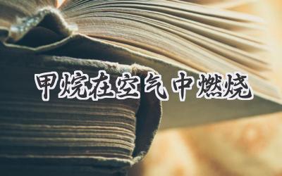 甲烷在空气中燃烧