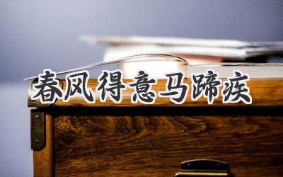 春风得意马蹄疾