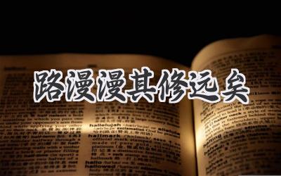 路漫漫其修远矣