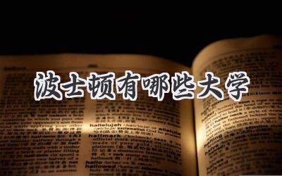 波士顿有哪些大学