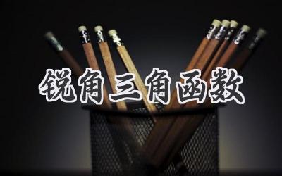 锐角三角函数