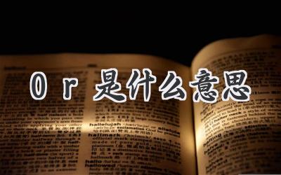 0r是什么意思