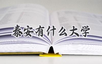 泰安有什么大学