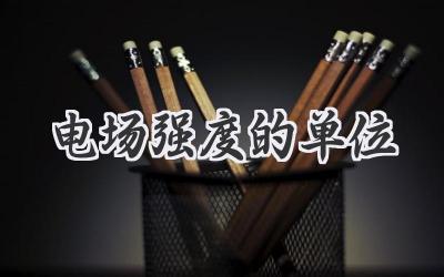 电场强度的单位