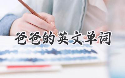 爸爸的英文单词