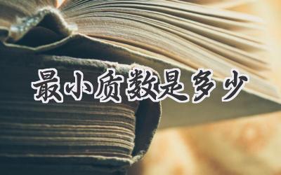 最小质数是多少