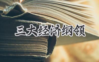 三大经济纲领