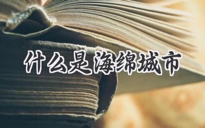 什么是海绵城市