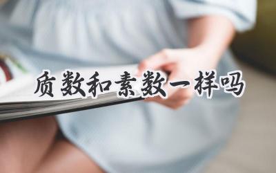 质数和素数一样吗