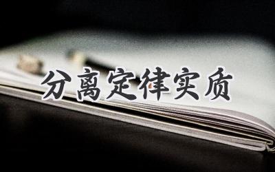 分离定律实质
