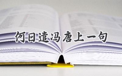 何日遣冯唐上一句